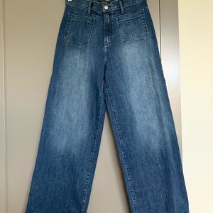 Premium denim high rise wide leg